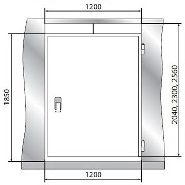 Дверной блок с контейнерной дверью Polair 1354x2000 (св.пр.1200х1850)